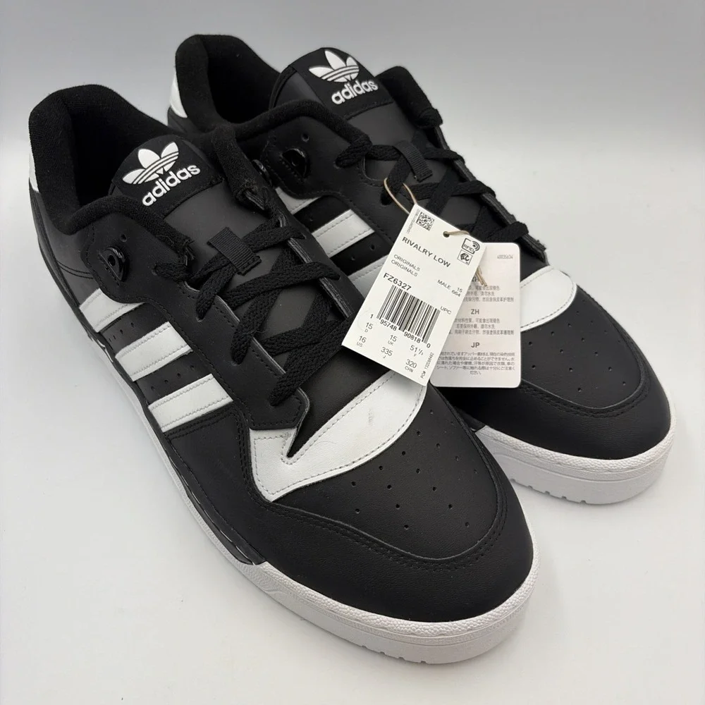 Adidas Rivalry Low Black White Mens Size 16 FZ6327 Casual Sneakers Shoes
